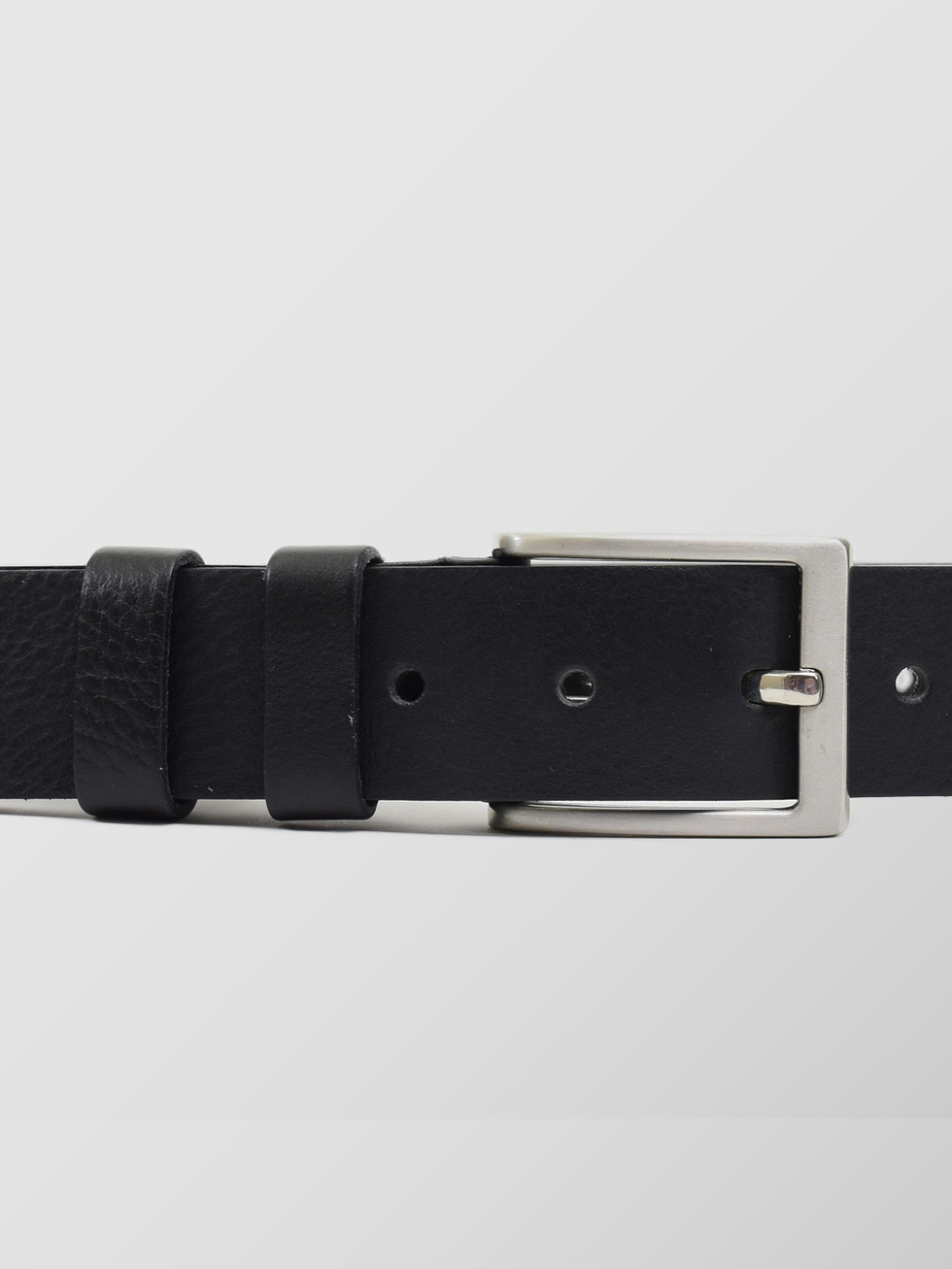 BLACK LEATHER BELT 4 CM