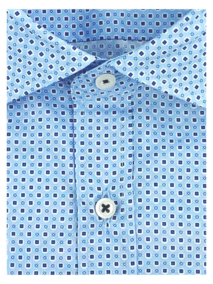 ΠΟΥΚΑΜΙΣΟ ΓΑΛΑΖΙΟ ΜΙΚΡΟΣΧΕΔΙΟ ΜΠΛΕ ΛΕΥΚΟ