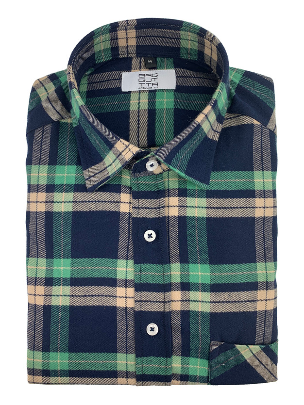 BIG BLUE PLAID FLANNEL SHIRT