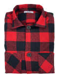 OVERSHIRT ΦΑΝΕΛΑ ΚΑΡΟ ΜΑΥΡΟ ΚΟΚΚΙΝΟ- XXL REGULAR- ΚΟΚΚΙΝΟ