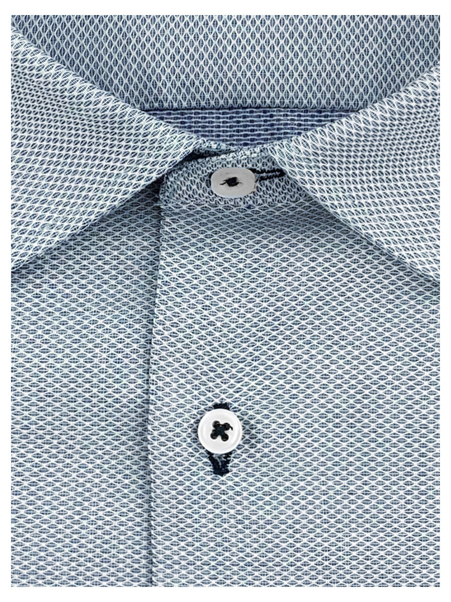 ΠΟΥΚΑΜΙΣΟ ΓΑΛΑΖΙΟ-ΓΚΡΙ DOBBY (ΒΑΡΥ)